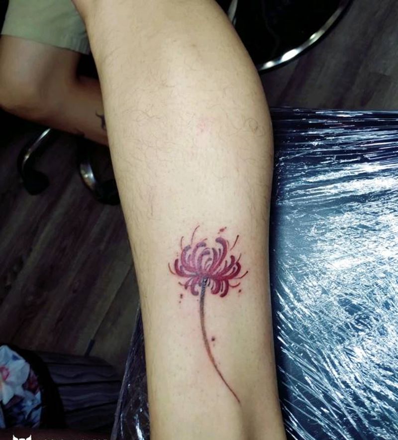 第三次做这个图...纹身图片_手臂水彩彼岸花纹身图案