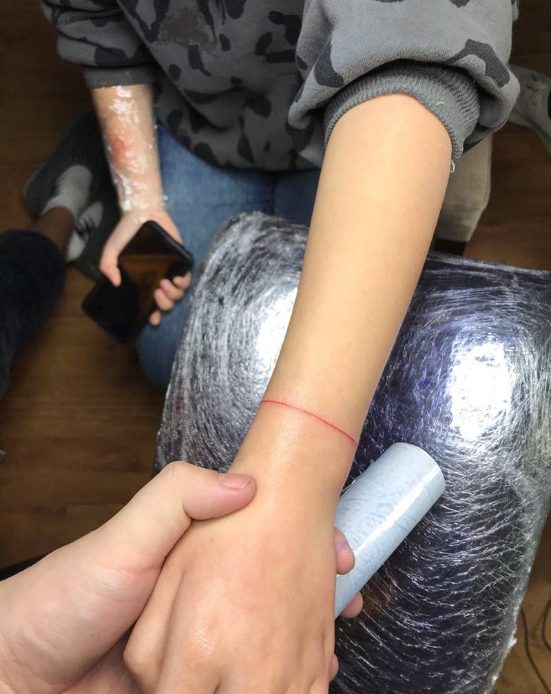 一根线纹身图片