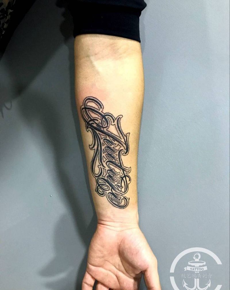 花体字纹身图片