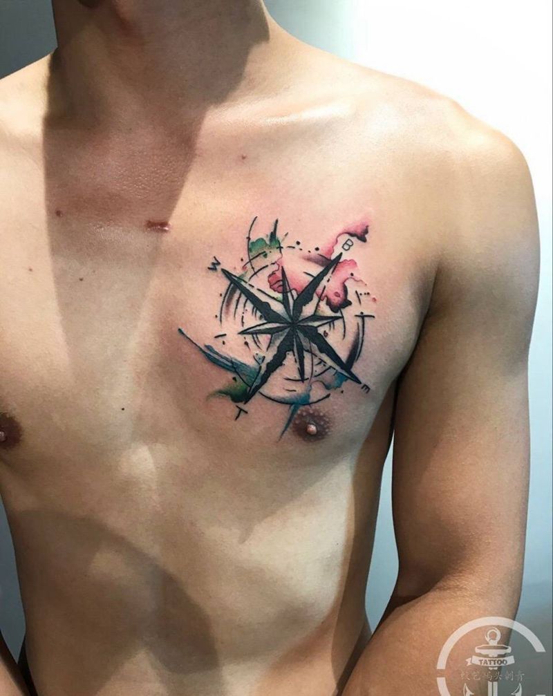 指南针纹身图片