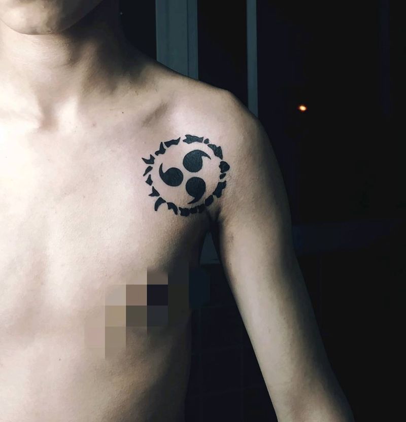 火影纹身图片_胸部纹身图案