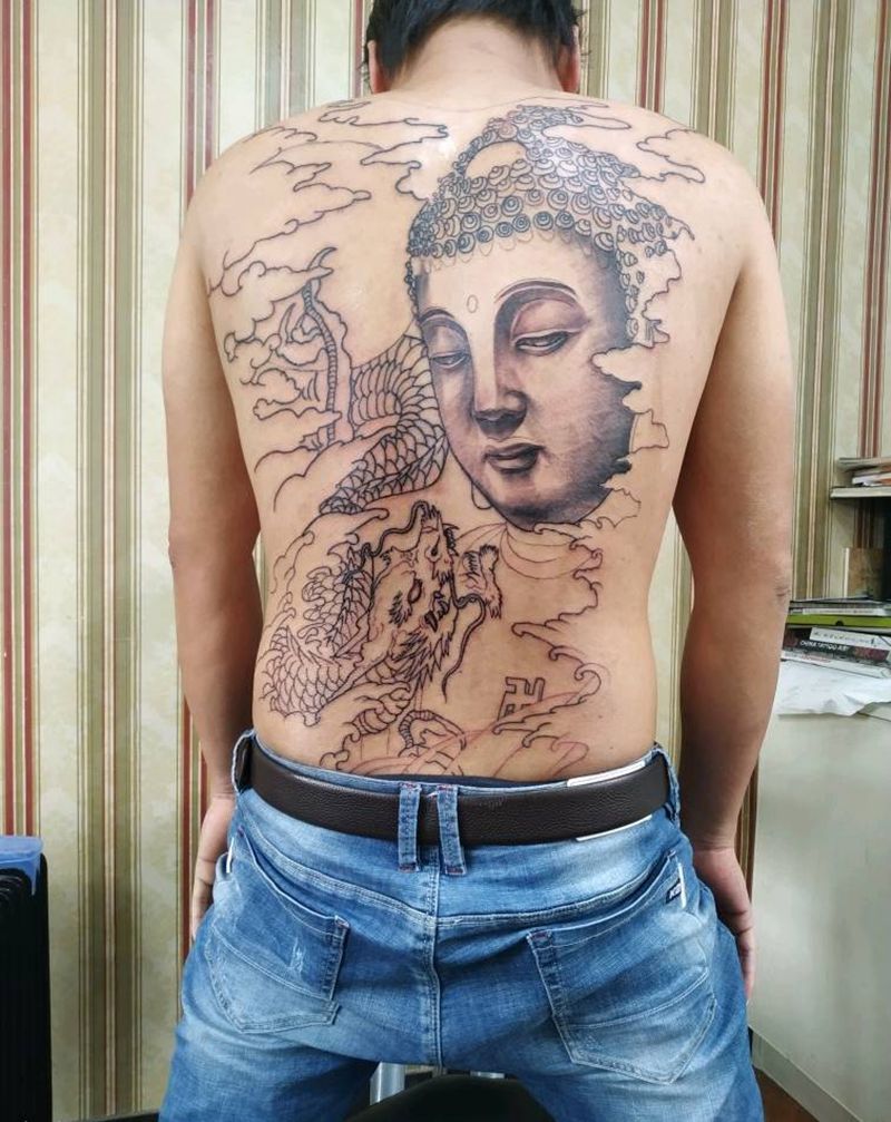 大日如来未完成纹身图片