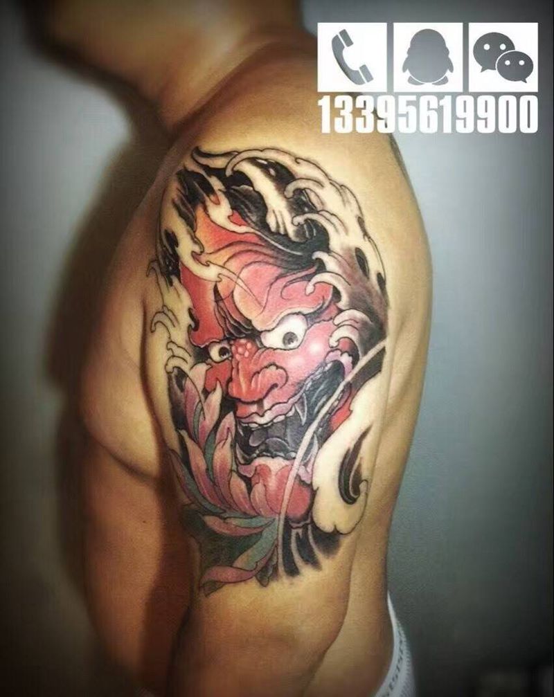 新传统般若纹身图片_肩部纹身图案