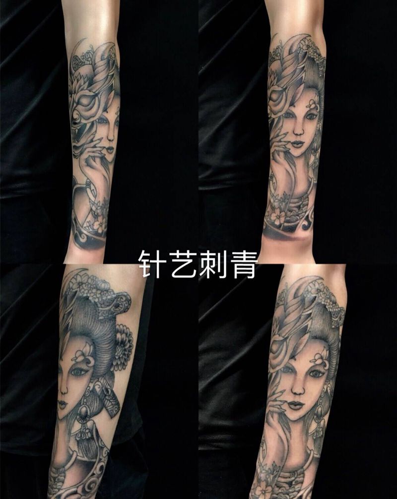 艺妓纹身图片