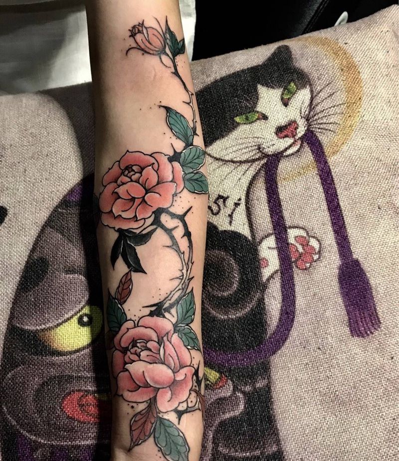 玫瑰花纹身图片