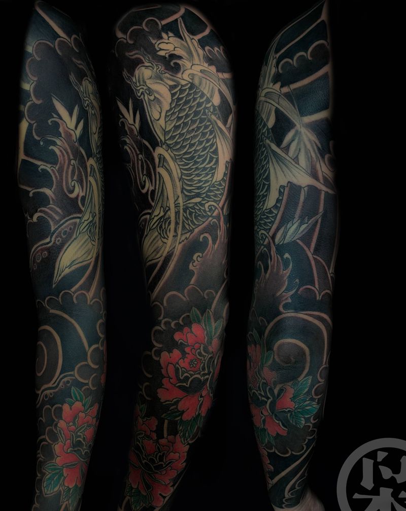 花臂修改纹身图片_手臂老传统纹身图案