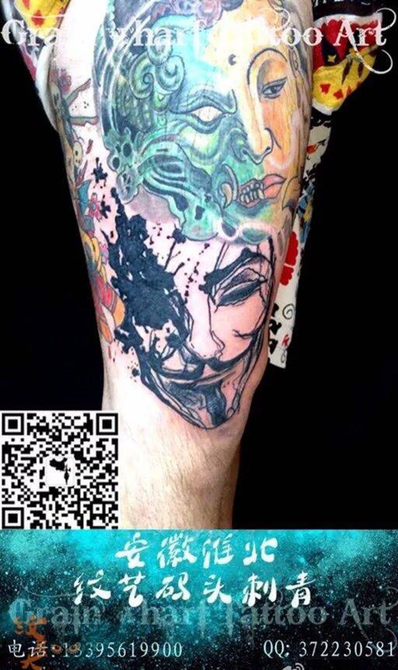 喷墨风格纹身图片