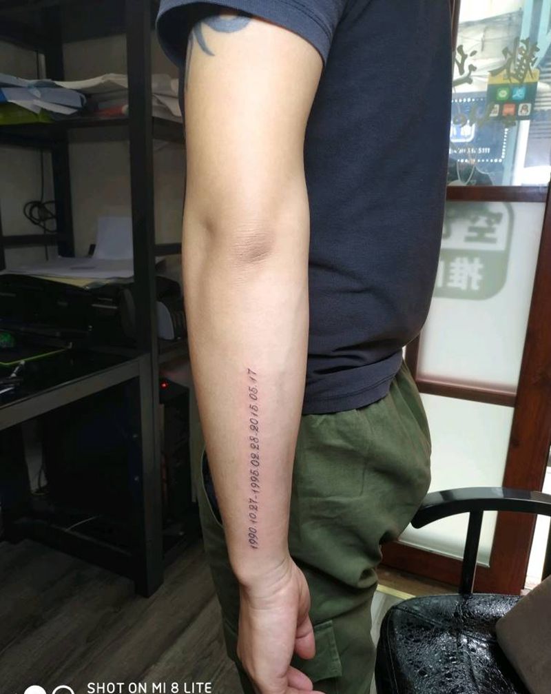 生日数字纹身图片_手臂图腾纹身图案