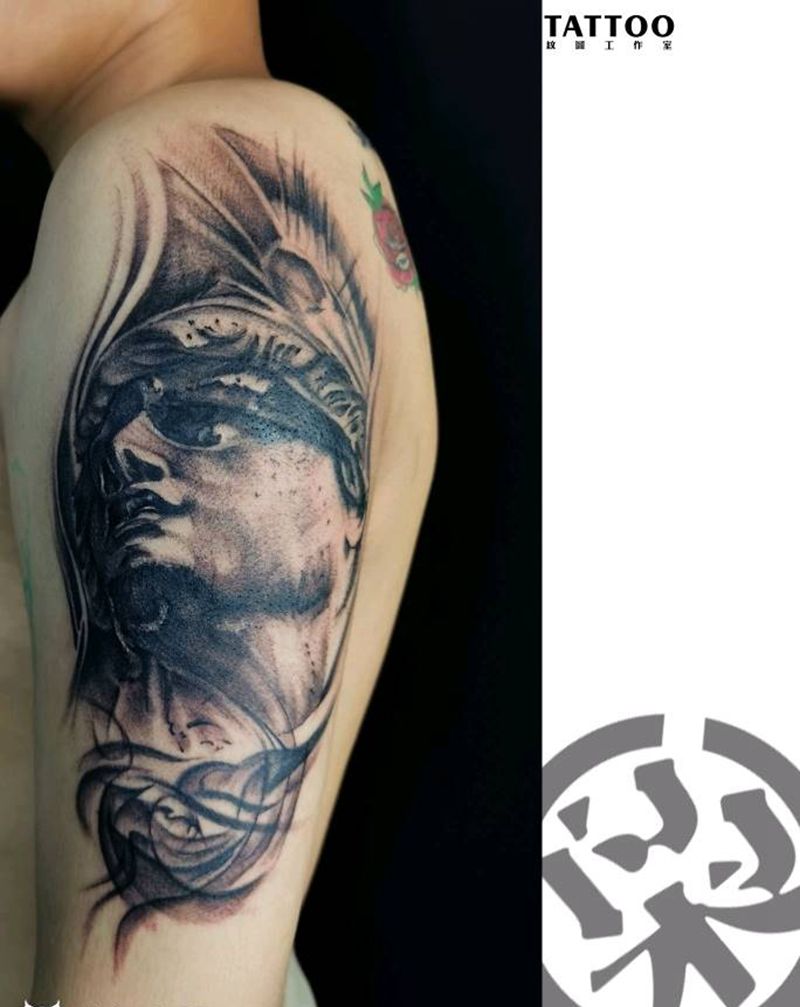 大卫纹身图片_手臂欧美写实纹身图案