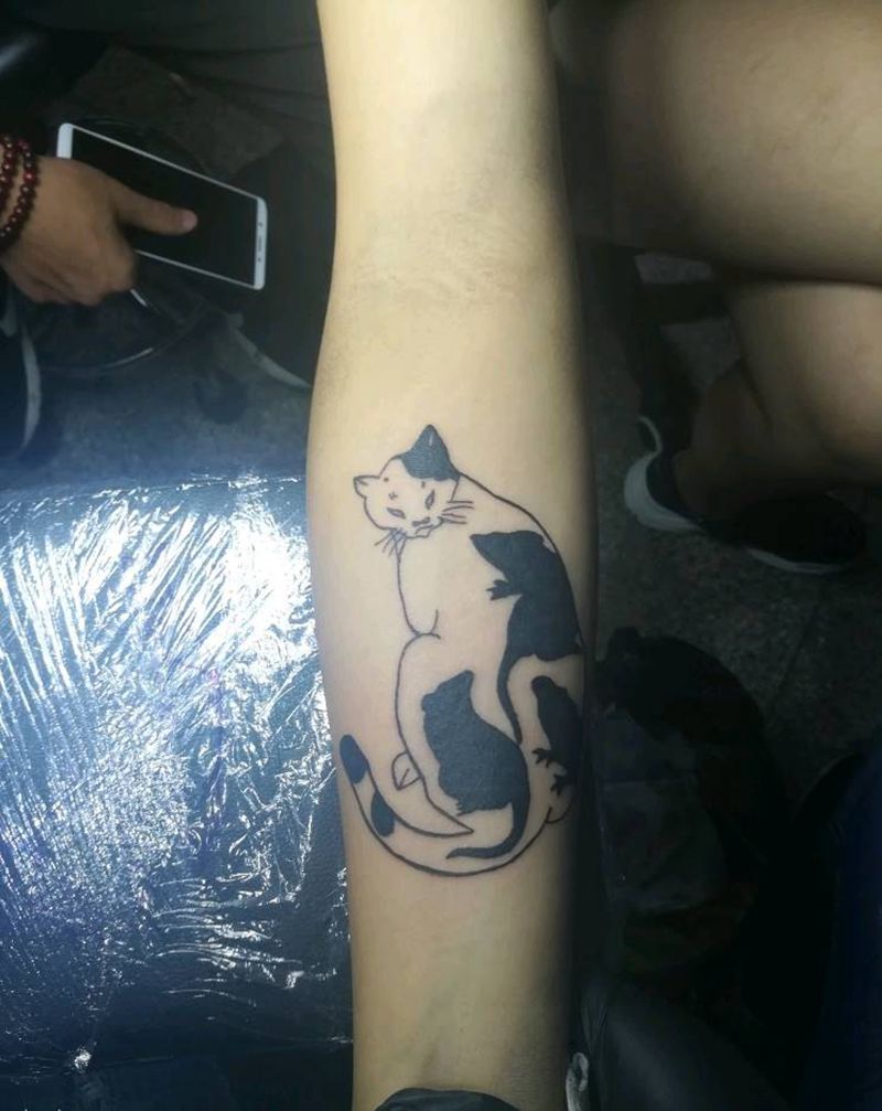 小花猫纹身图片