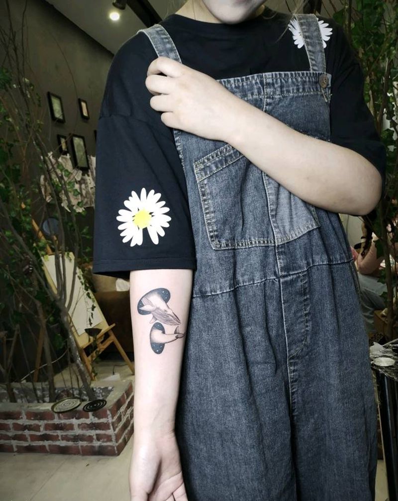 点刺鲲纹身图片_手臂点刺鲲鲸鱼纹身图案