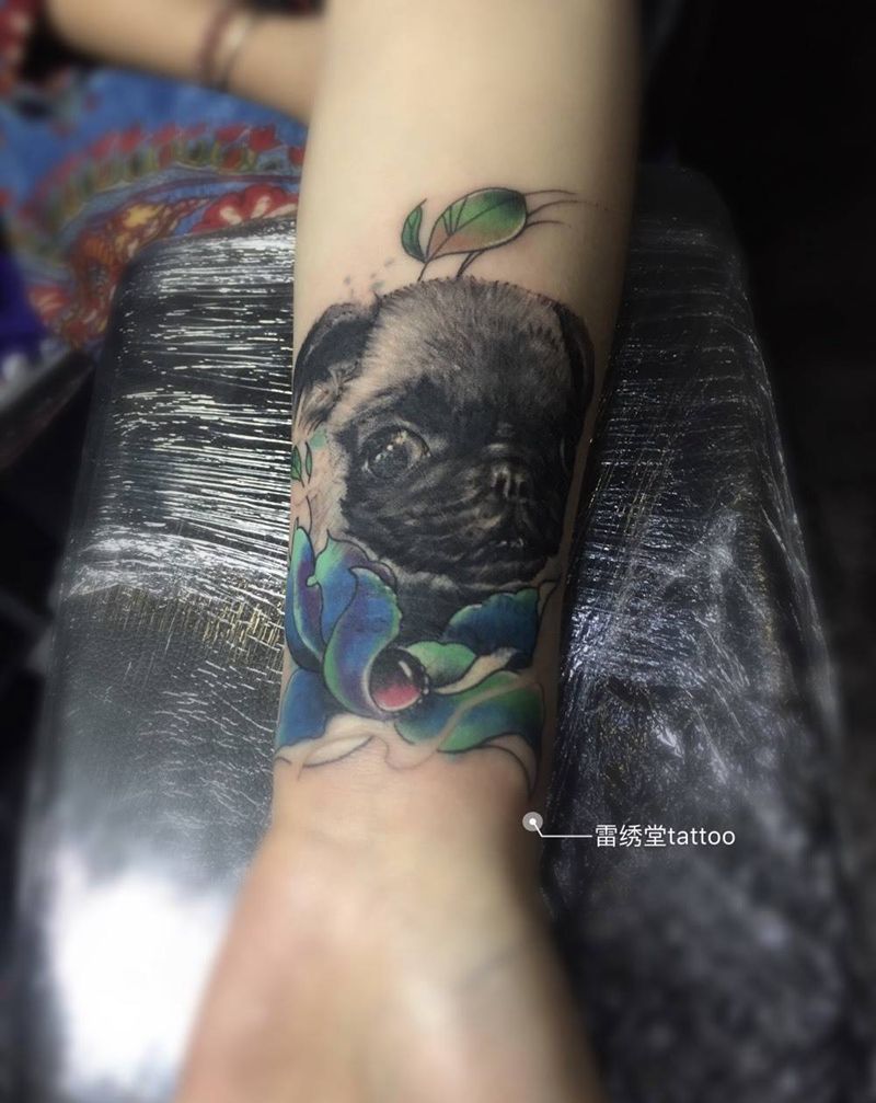 八哥遮盖英文老纹身纹身图片