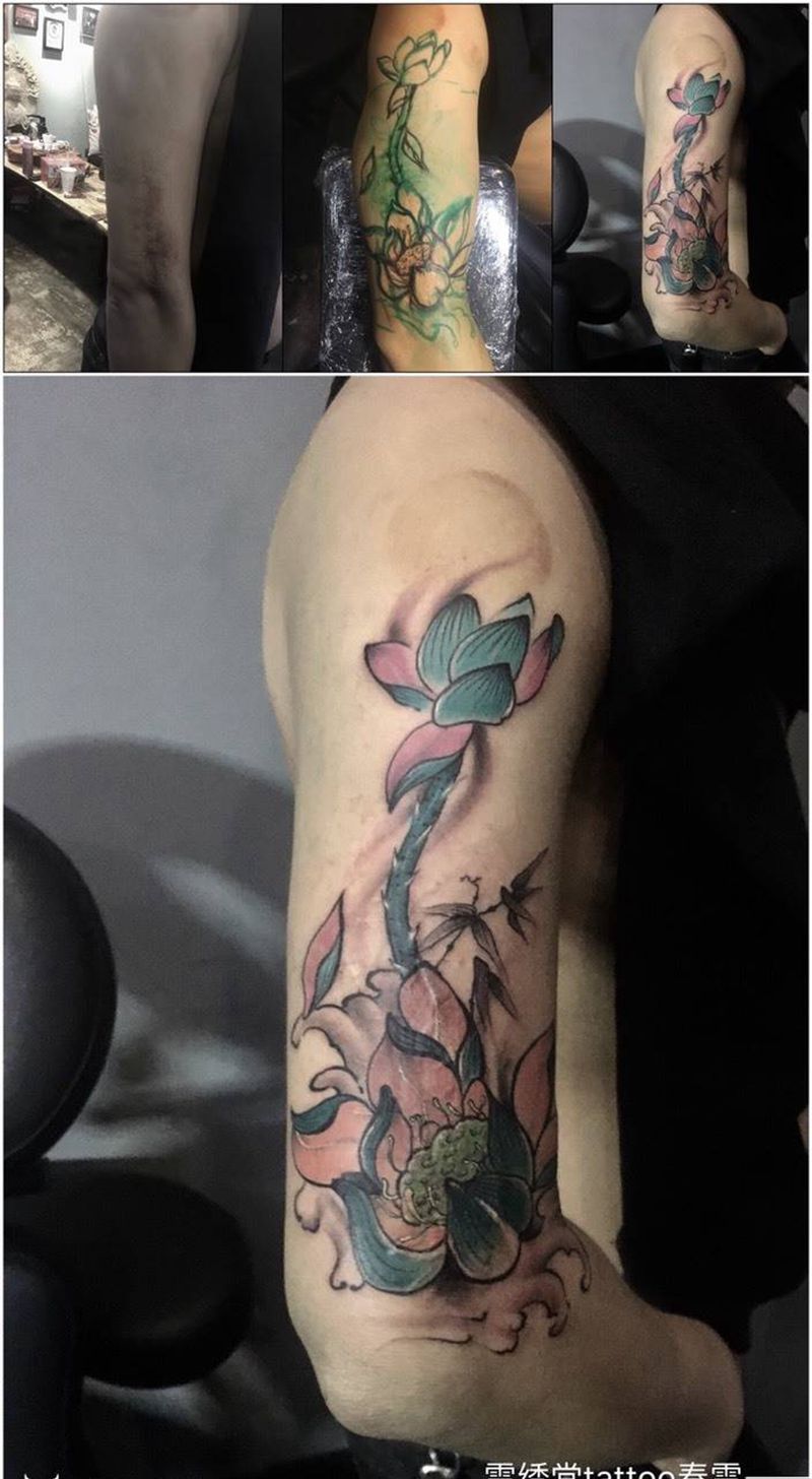 疤痕遮盖纹身图片