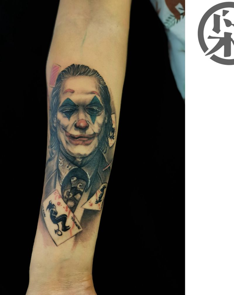 小丑（杰昆）纹身图片_手臂欧美写实纹身图案