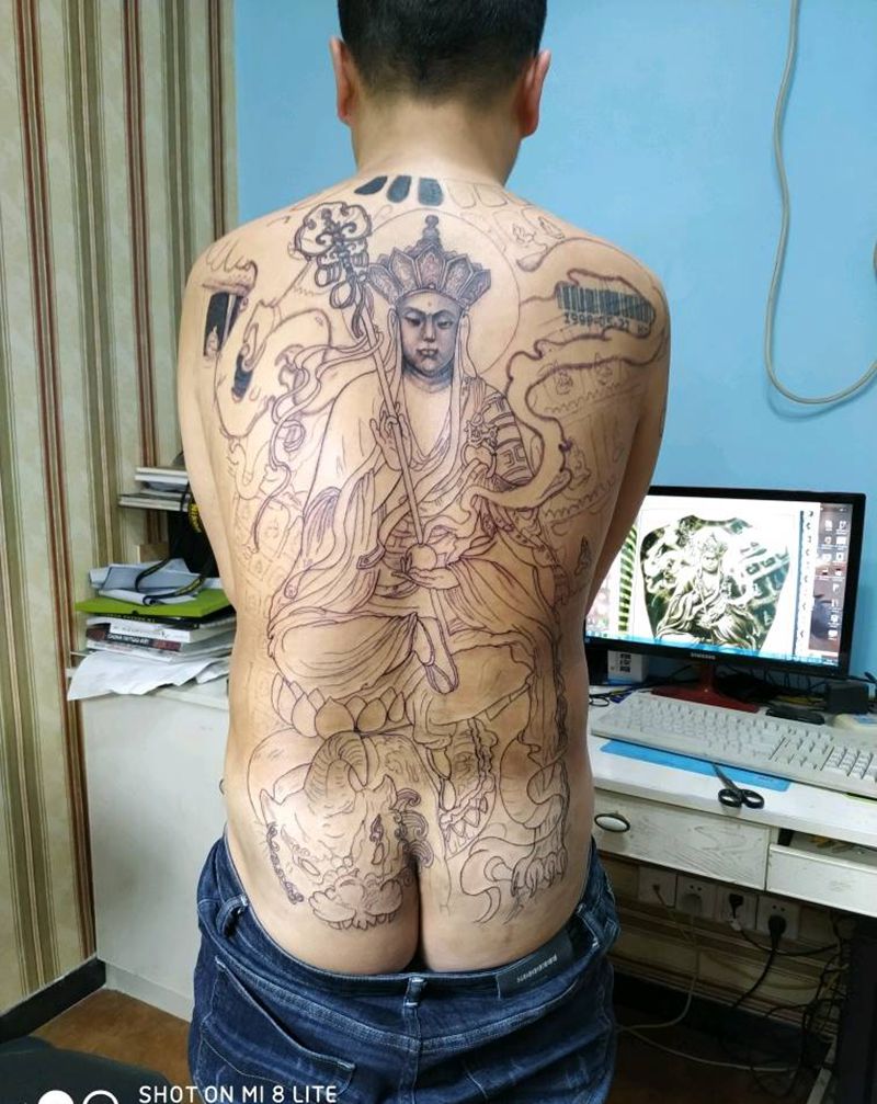 地藏王遮盖纹身图片