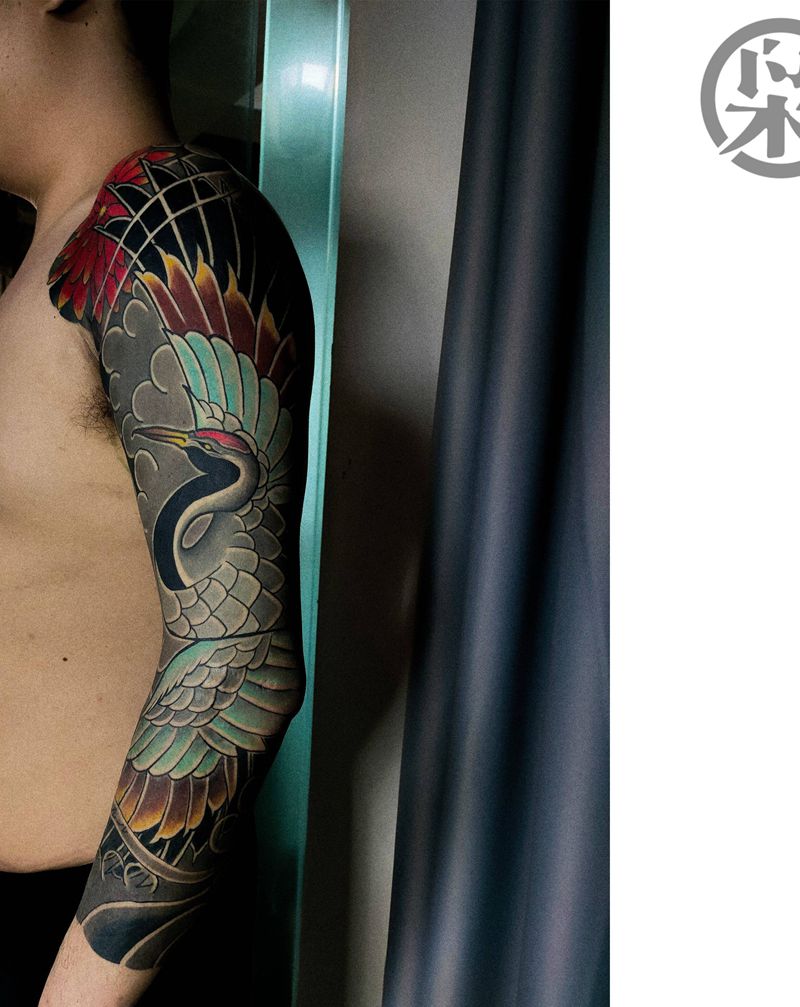 花臂纹身图片_手臂老传统纹身图案