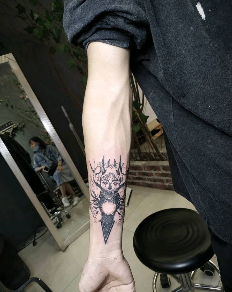 暗黑人物纹身图片_手臂暗黑纹身图案