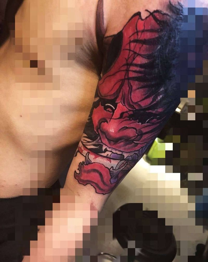 新传统般若遮盖作品纹身图片