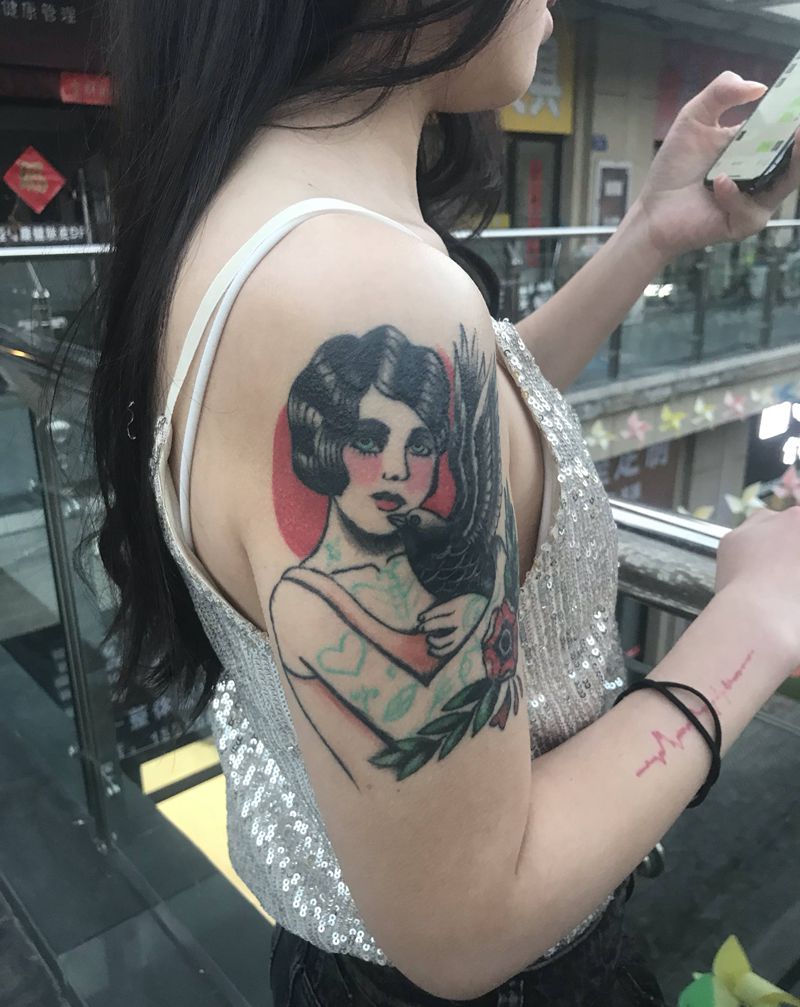 恢复好的反馈纹身图片_Old School纹身图案