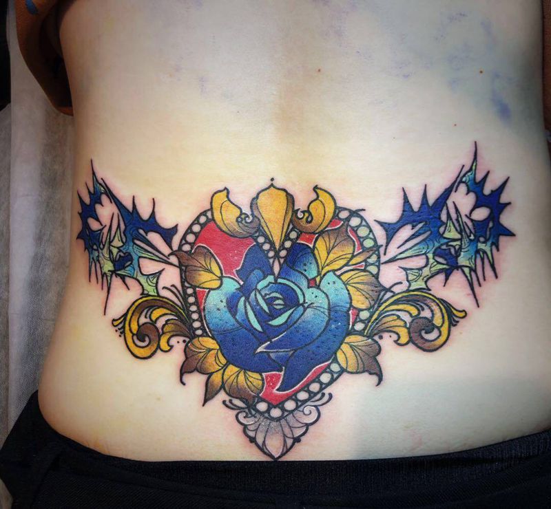 new school纹身图片_腰部New School纹身图案