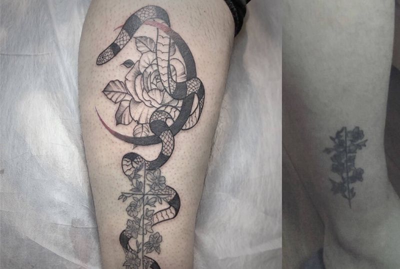 添加纹身图片_腿部纹身图案