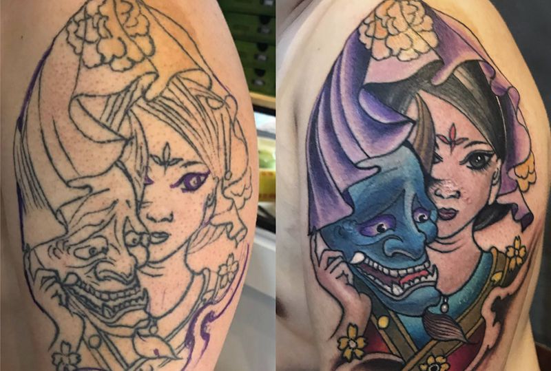 修改纹身图片_手臂老传统纹身图案