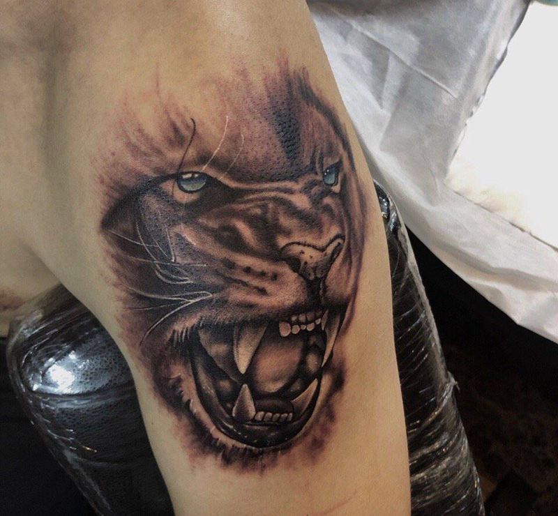 写实老虎纹身图片_手臂纹身图案