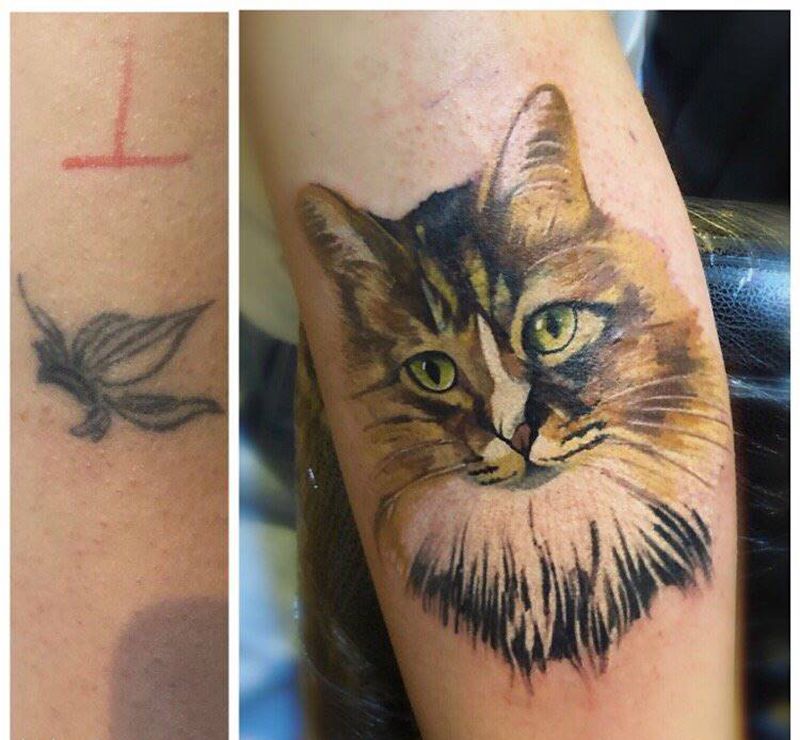 猫纹身图片_手臂纹身图案