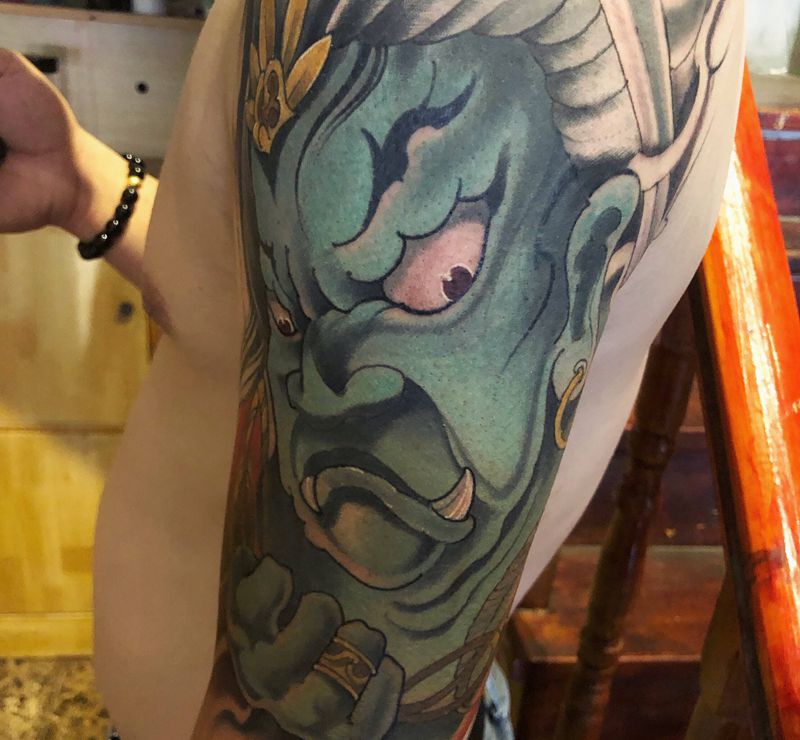 不动明王纹身图片_手臂纹身图案