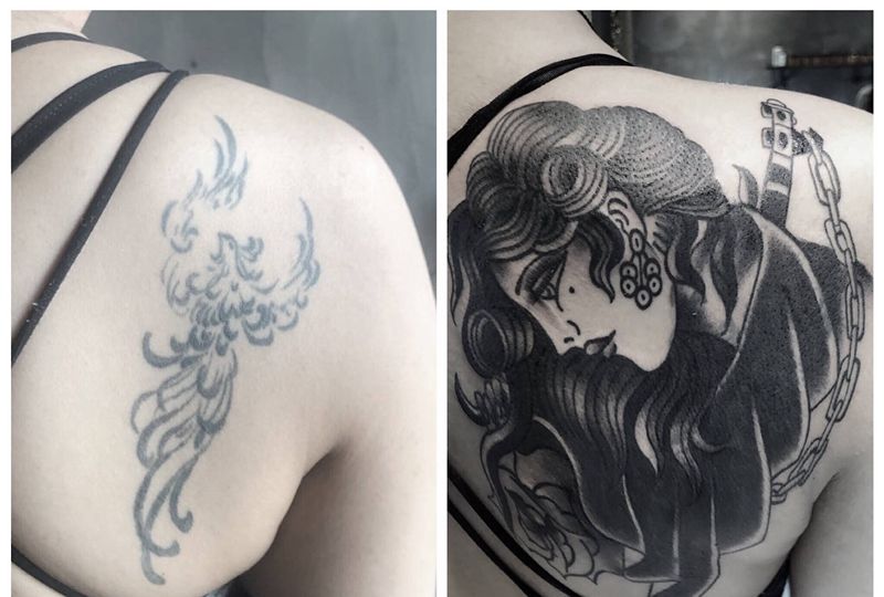 覆盖纹身图片_背部纹身图案