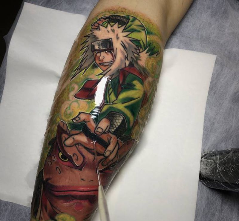 游龙当归海，海不迎我自来也纹身图片_腿部New School纹身图案