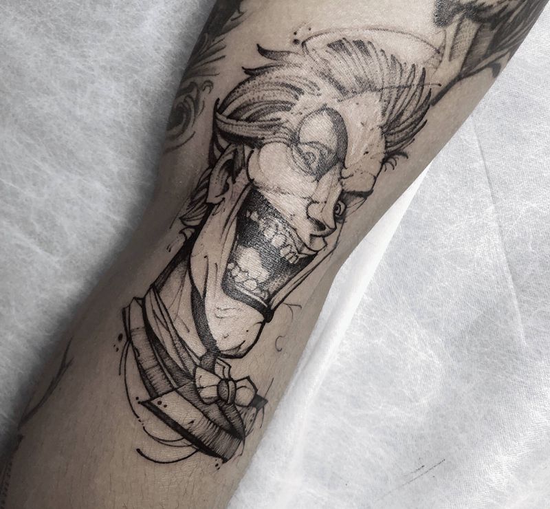 小丑纹身图片_手臂纹身图案