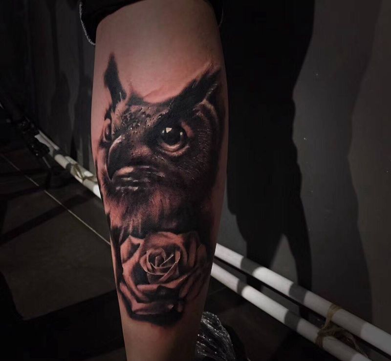 猫头鹰纹身图片