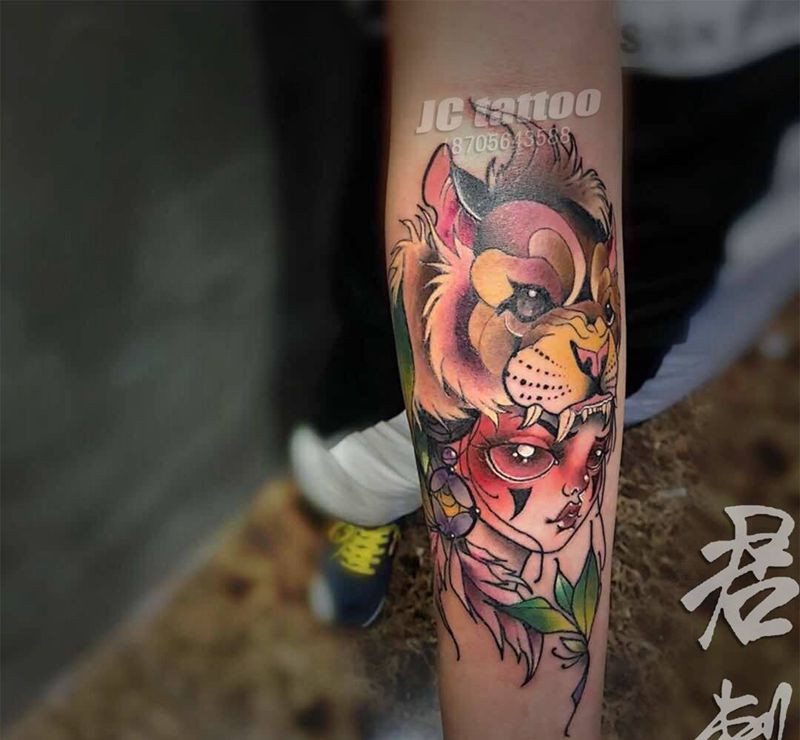 new school纹身图片