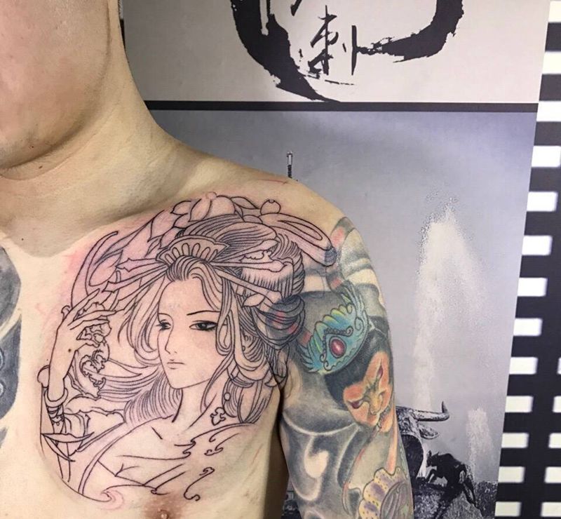 艺妓纹身图片