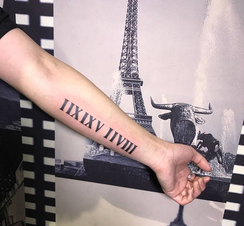 罗马数字纹身图片