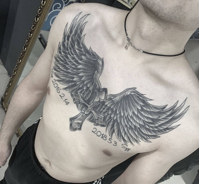 翅膀  恢复后纹身图片