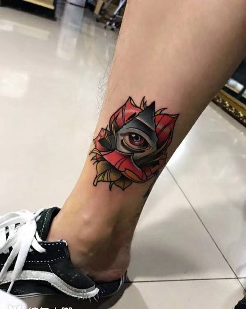 彩色new school上帝之眼纹身图片