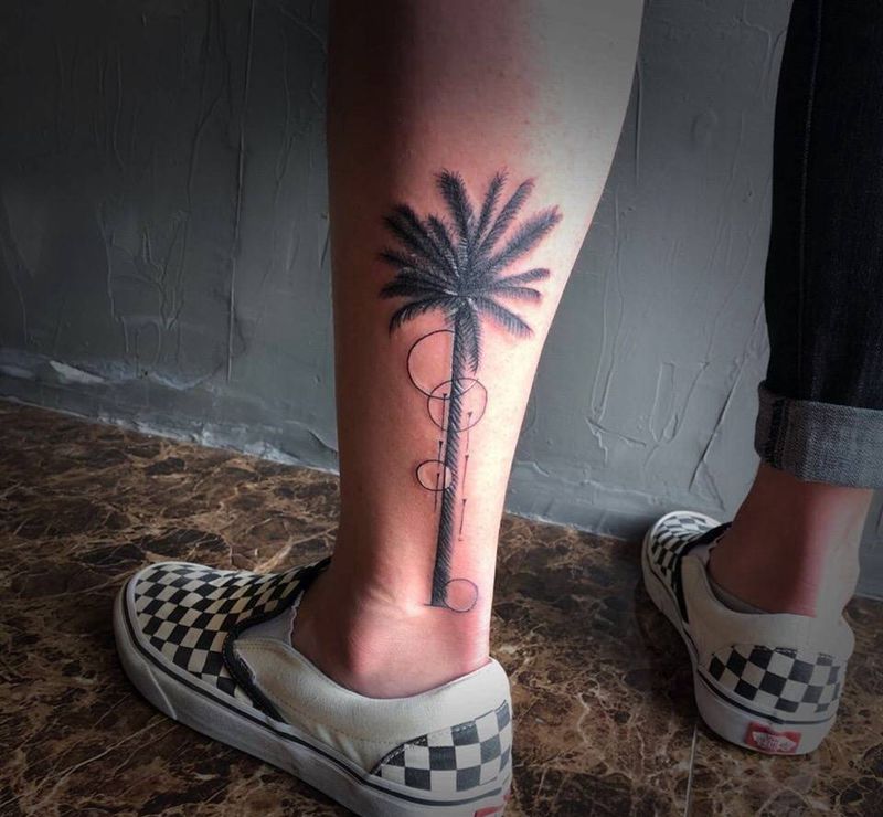 椰子树纹身图片