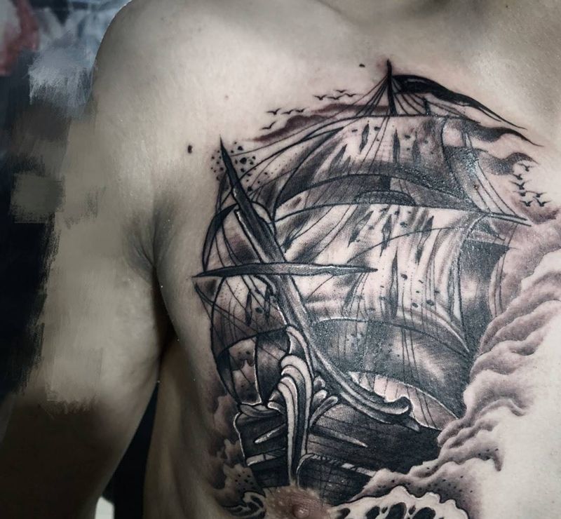 欧美船纹身图片