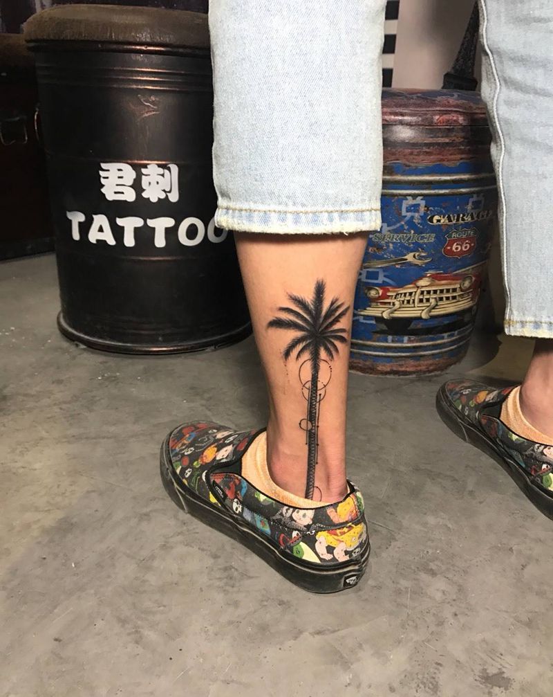 椰子树纹身图片