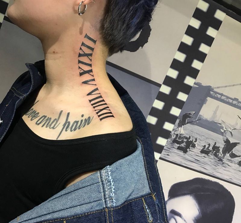 罗马数字纹身图片