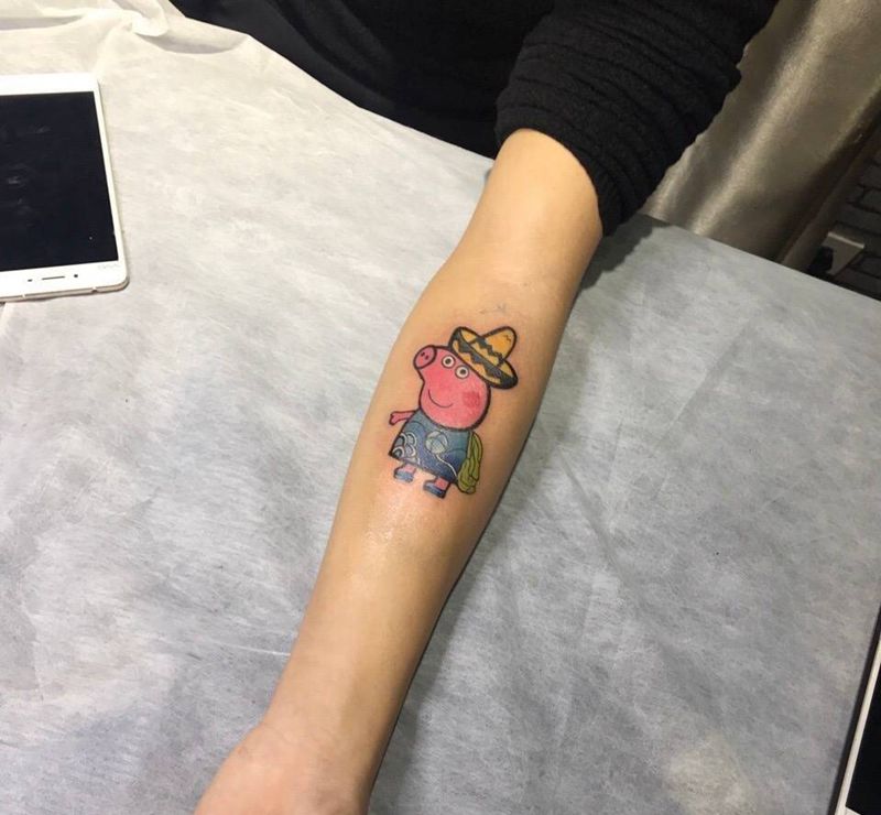 小猪乔治纹身图片
