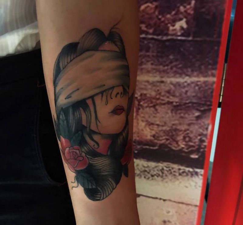 school纹身图片_成品手臂欧美人物纹身图案