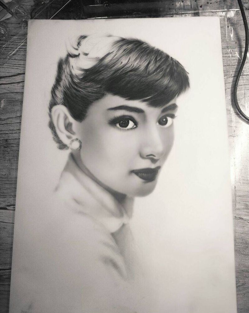 赫本练习皮作品纹身图片