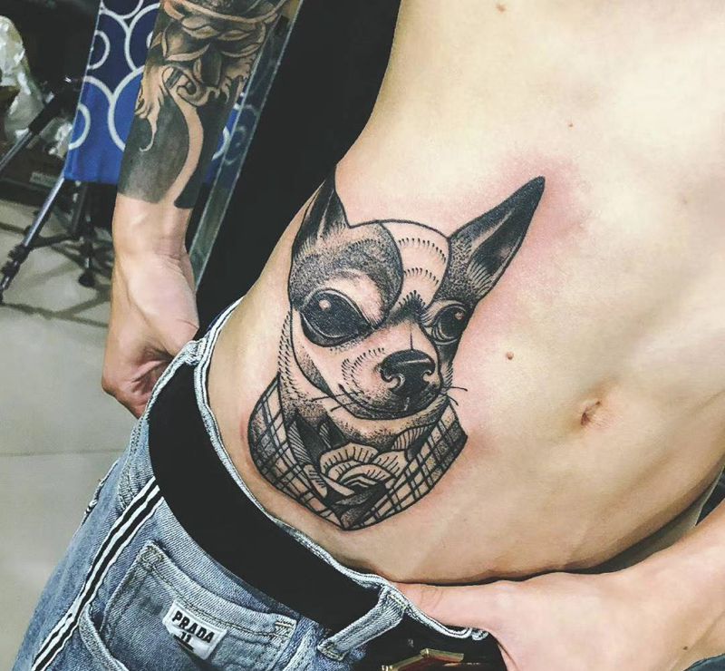 爱犬纹身图片
