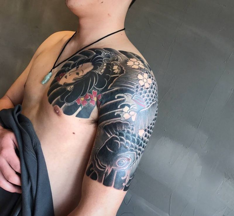 日式半胛纹身图片