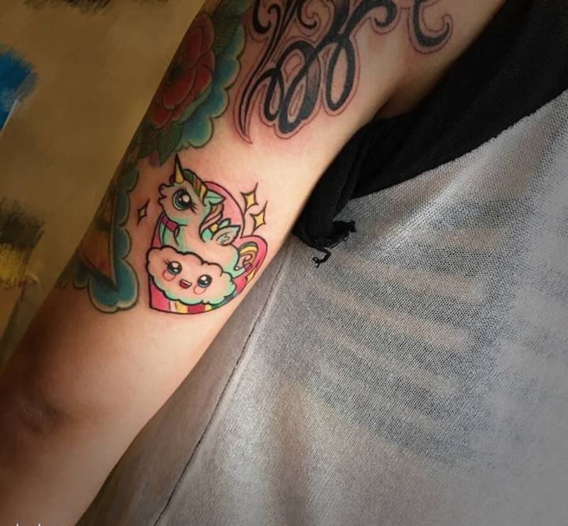 花体 独角兽纹身图片