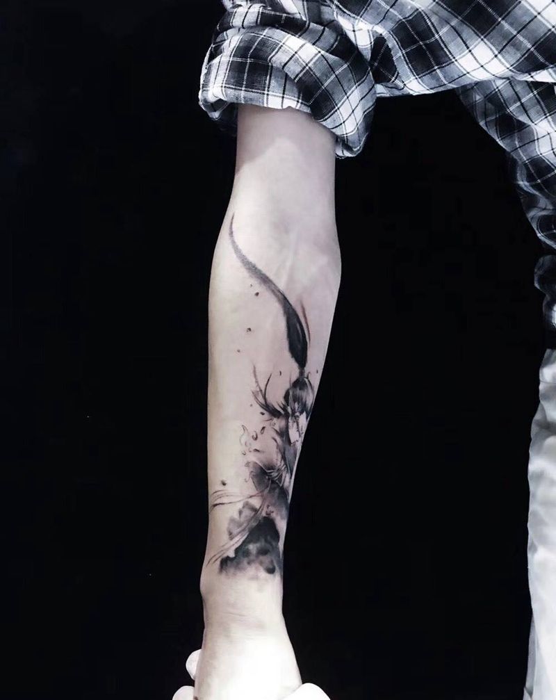 水墨风纹身图片