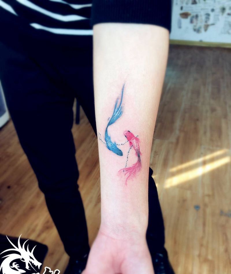 阴阳鱼纹身图片